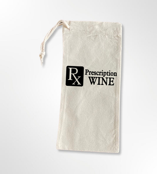 Prescription Wine - Drawstring Wine Tote