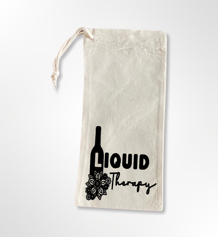 Liquid Therapy - Option 1 - Drawstring Wine Tote