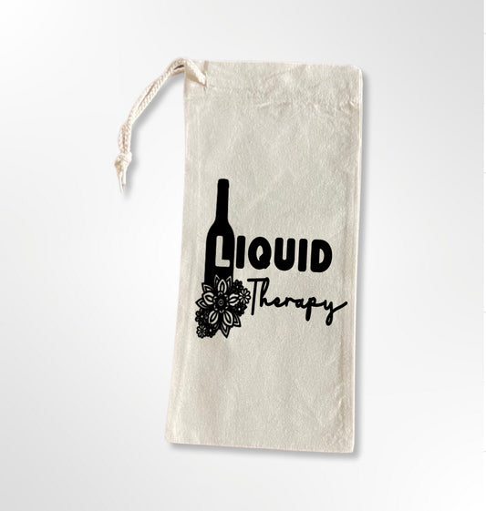 Liquid Therapy - Option 1 - Drawstring Wine Tote