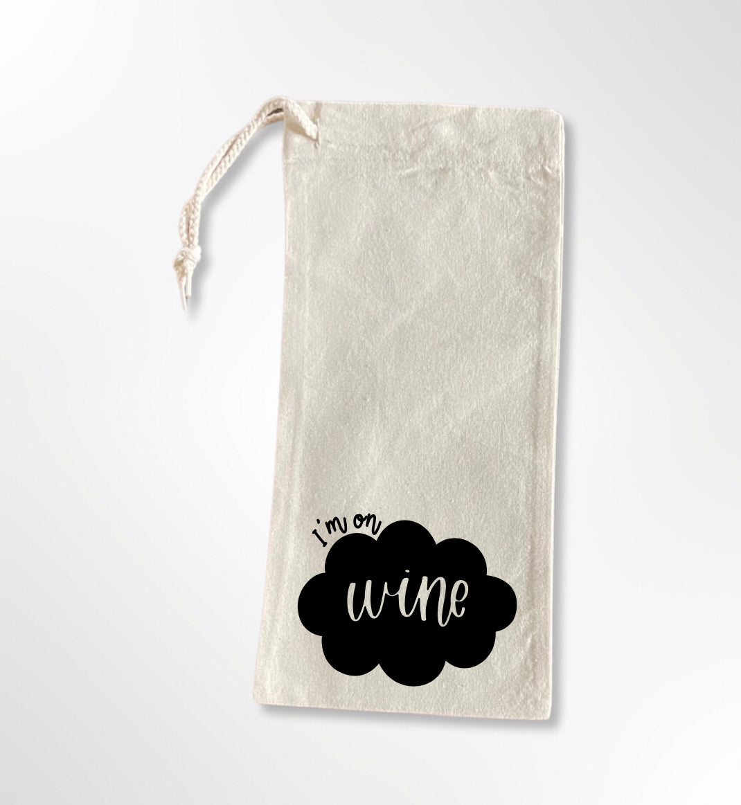 I'm On Cloud Wine - Option 2 - Drawstring Wine Tote