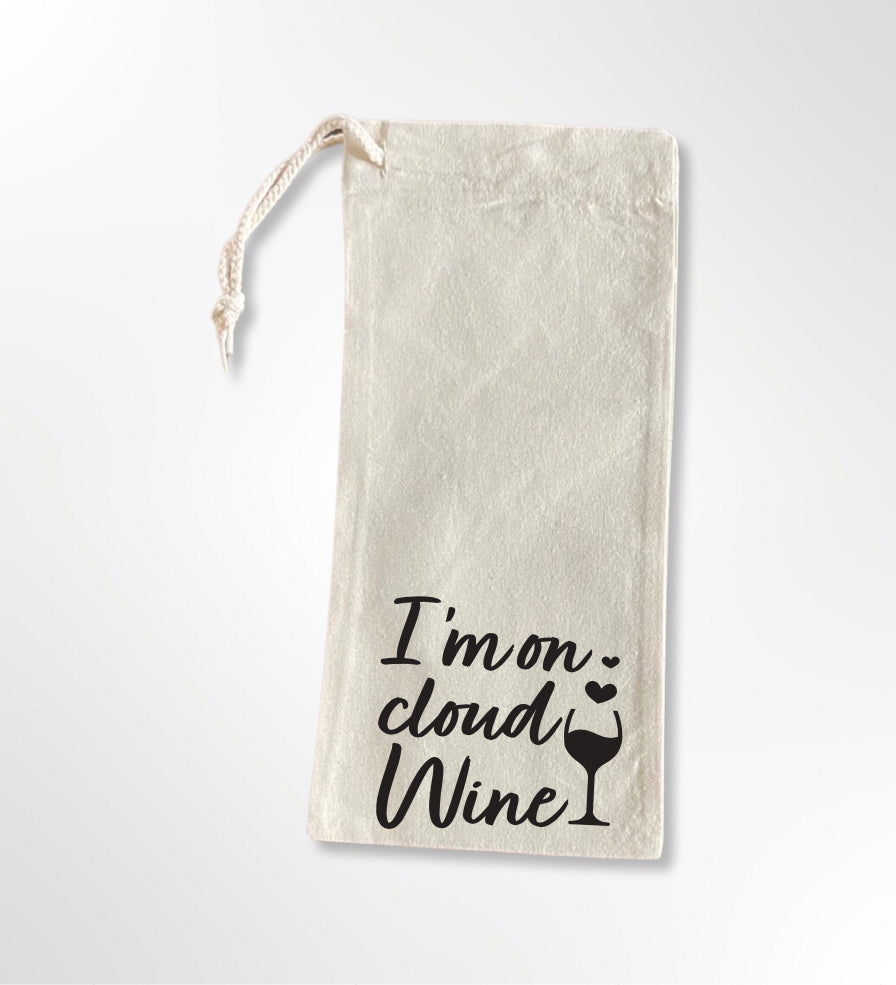 I'm On Cloud Wine - Option 1 - Drawstring Wine Tote