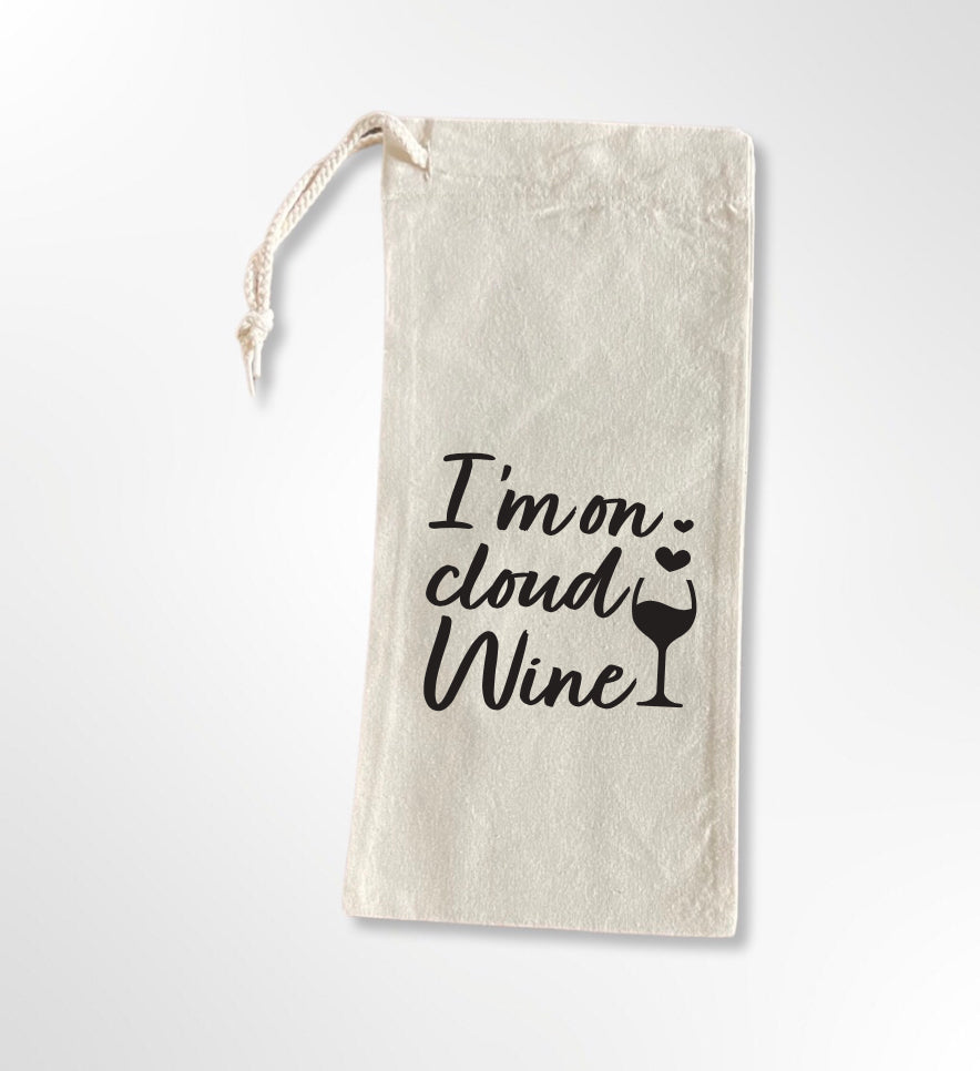 I'm On Cloud Wine - Option 1 - Drawstring Wine Tote