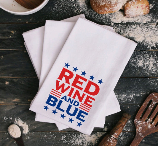 Red White & Wine - Option 4 - Kitchen Towel