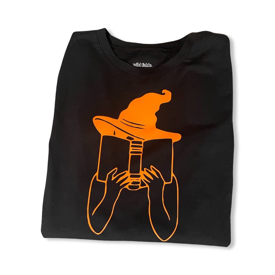 Reading Witch - Black and Orange Long Sleeve