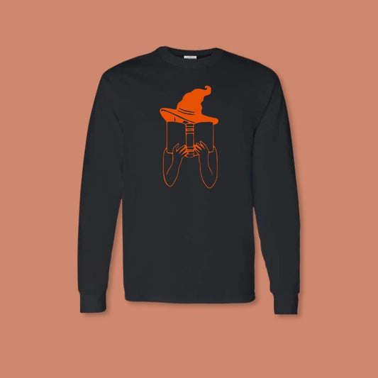 Reading Witch - Black and Orange Long Sleeve