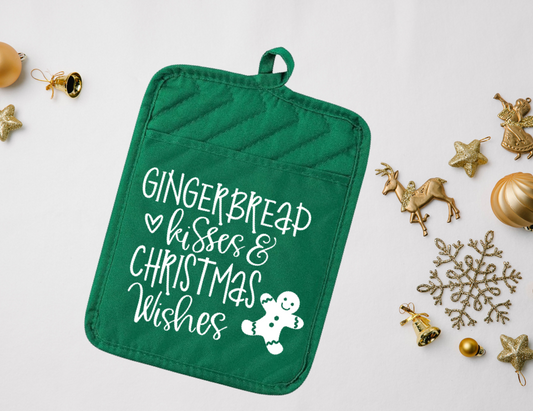 Gingerbread Kisses - Green Pot Holder