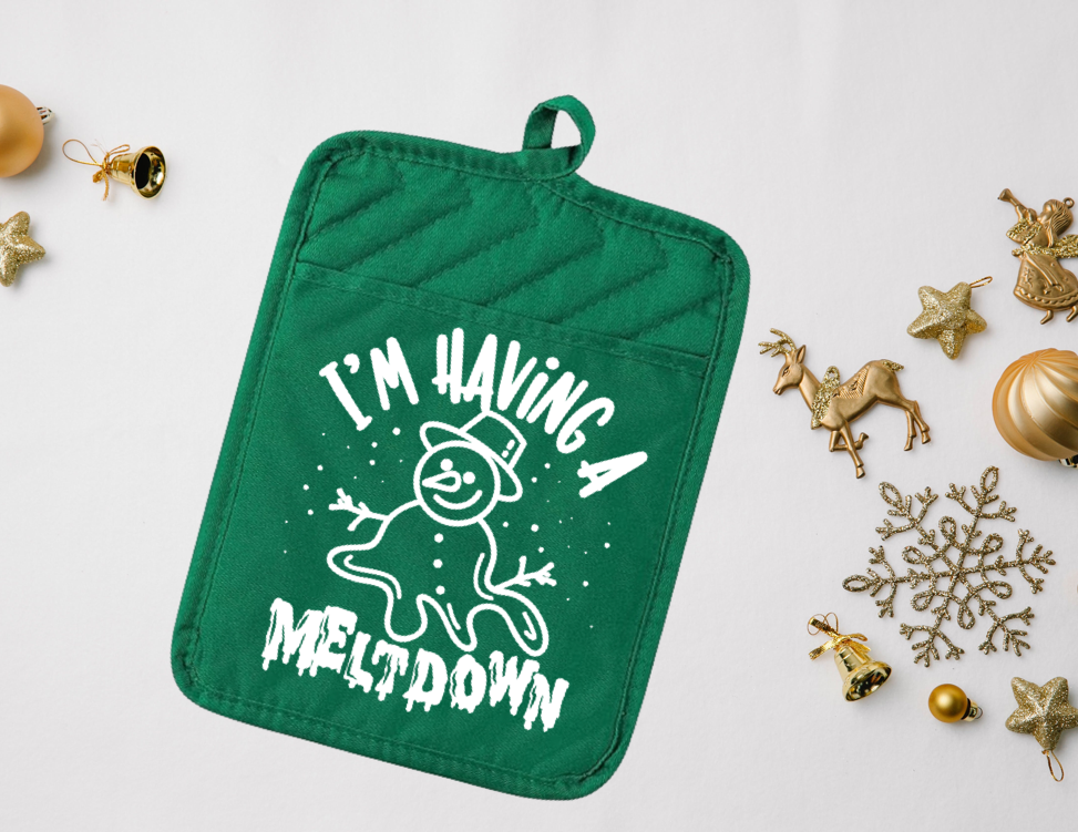 I'm Having a Meltdown - Green Pot Holder