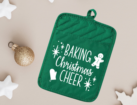 Baking Christmas Cheer - Green Pot Holder