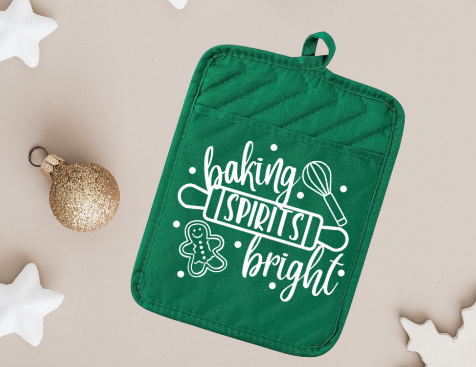 Baking Spirits Bright - Green Pot Holder