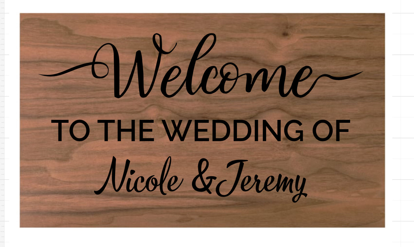 Welcome to the Wedding of Mr. and Mrs Sign