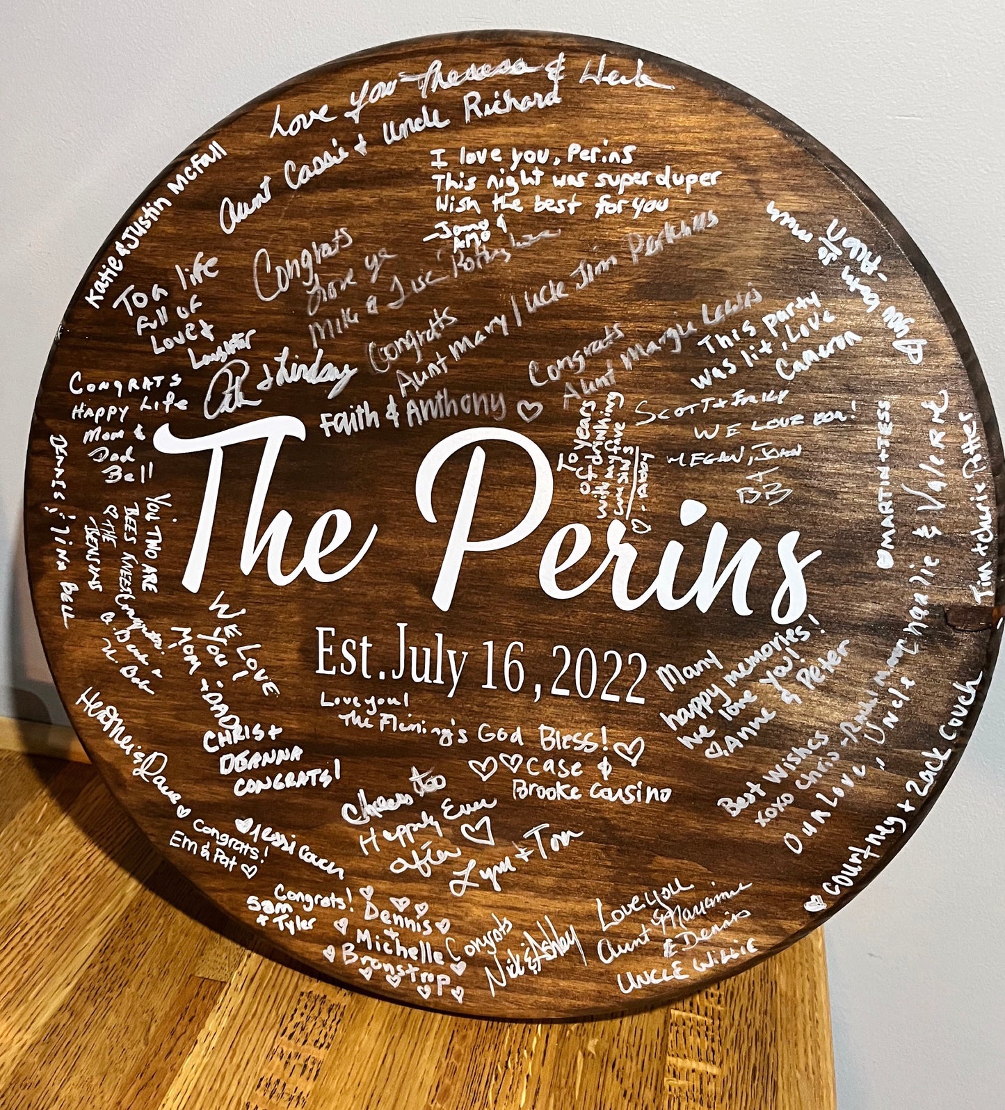 Singable Wooden Round Guest Book Alternative