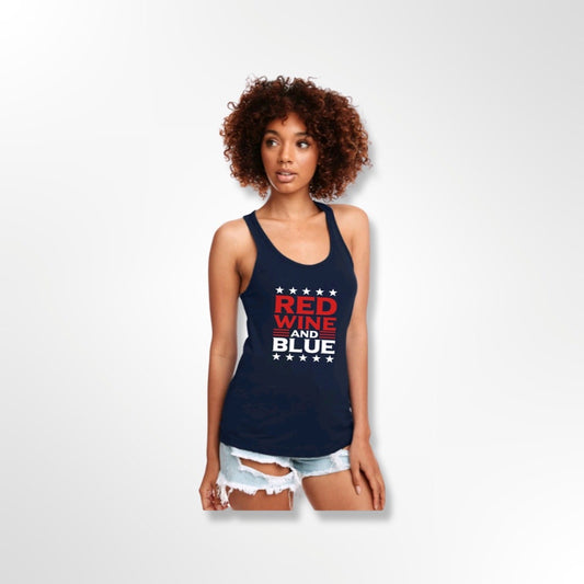 Red Wine and Blue Womens Racerback Tank - Option 2