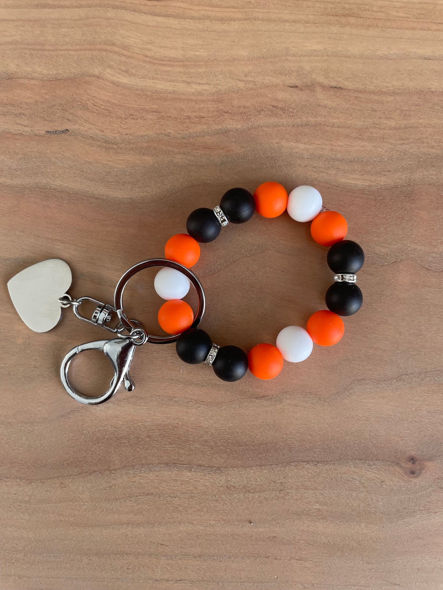 Orange, White and Black Key Wrislet