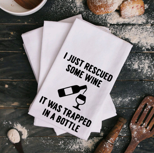 Wine Trapped  - Kitchen Towel