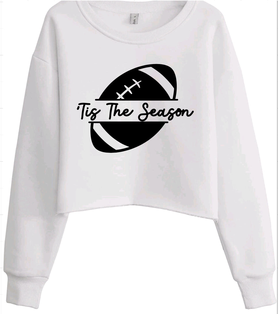 Football Tis the Season Cropped Crewneck