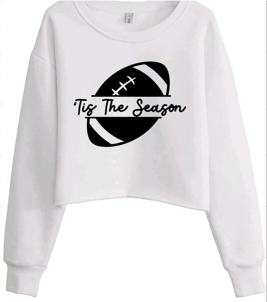 Football Tis the Season Cropped Crewneck