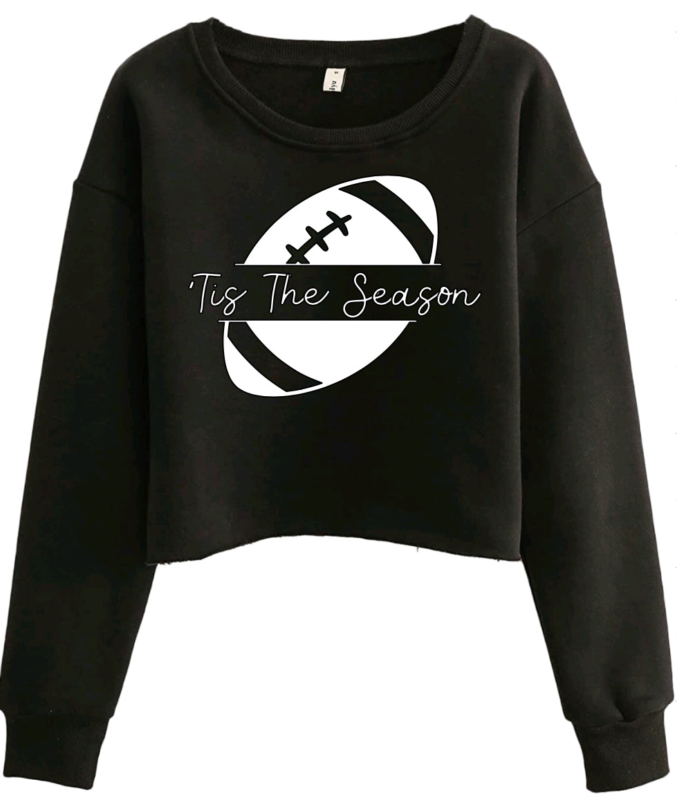 Football Tis the Season Cropped Crewneck